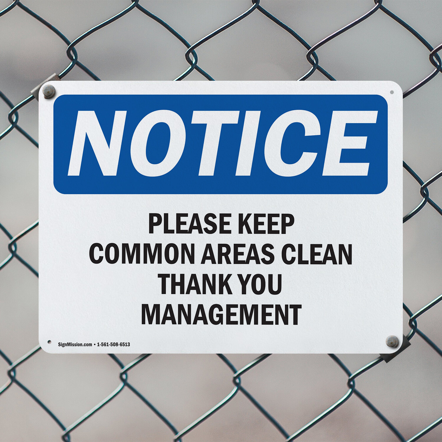 (2 Pack) Please Keep Common Areas Clear Thank You OSHA Notice Sign Decal Metal