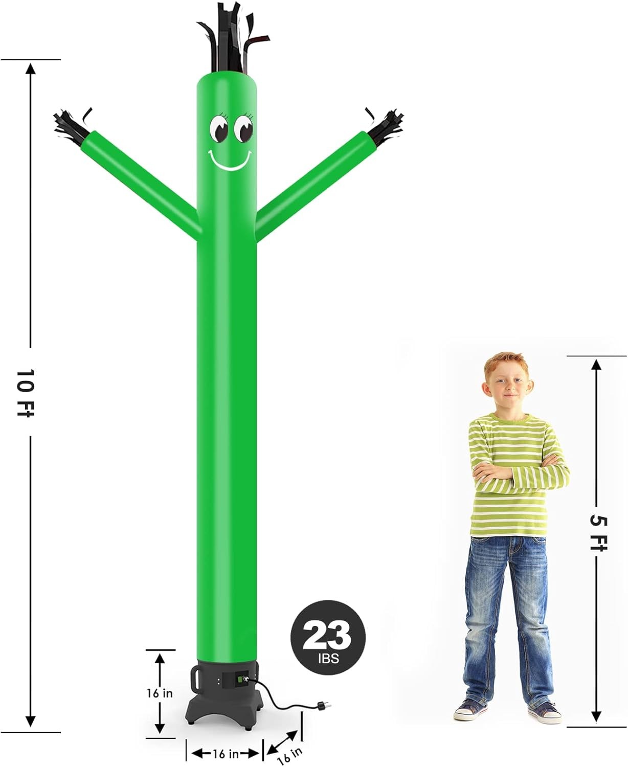 10ft Air Sky Puppet Dancing Dancer with 1/2HP Blower Complete Set, (Green)