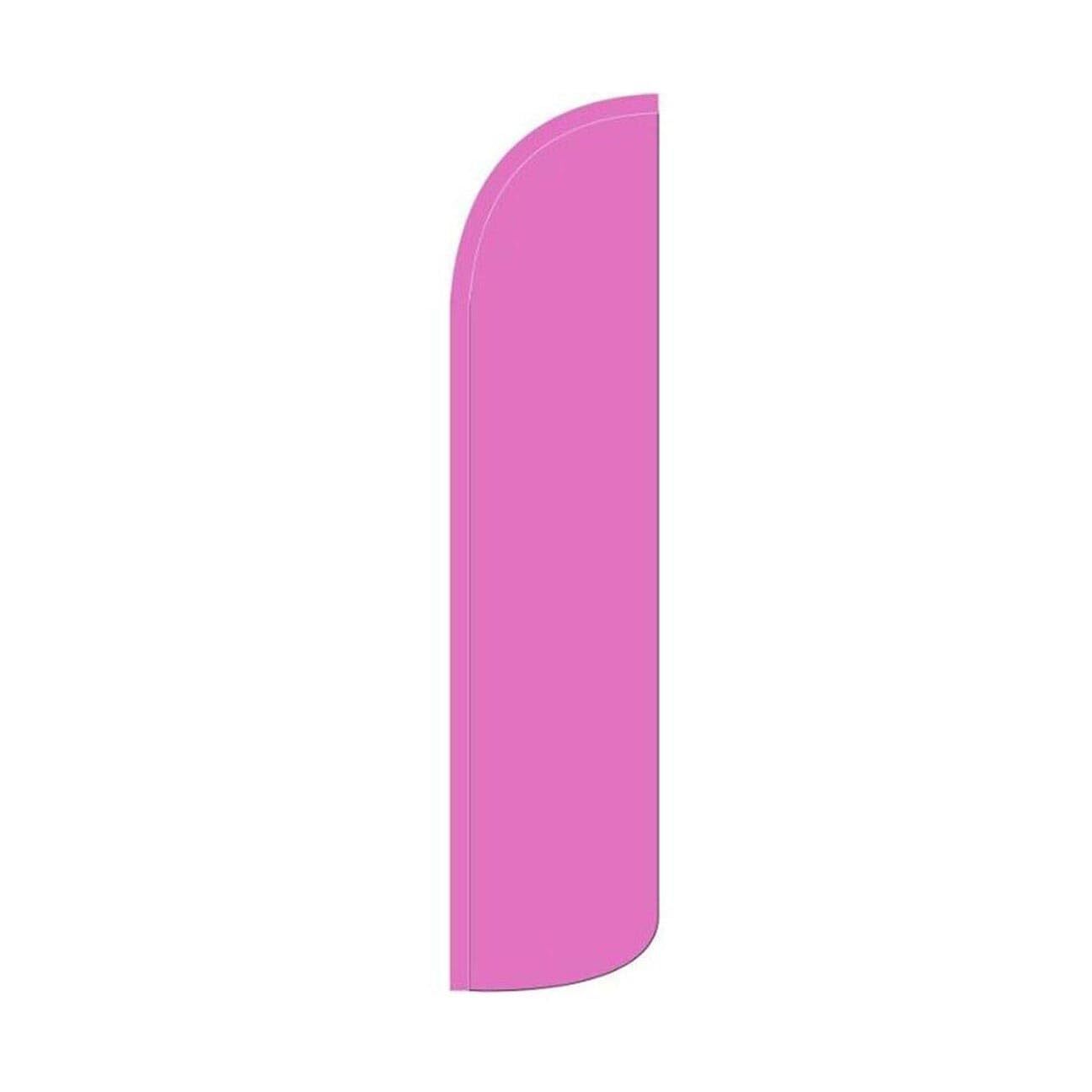 Pink Solid Color Swooper Flutter Feather Flag | 3ft W x 11.5ft Tall