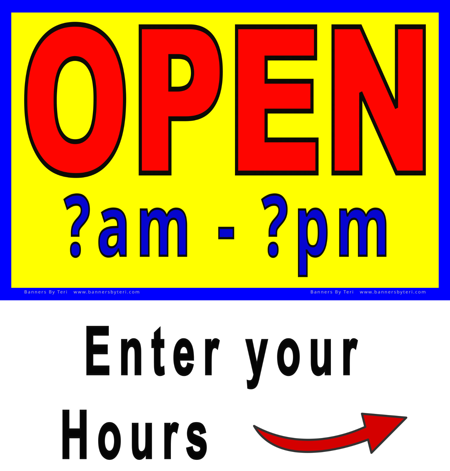 ‘OPEN’ Banner With VARIATIONS – Vinyl Signs – Several Sizes – Fast Ship – USA