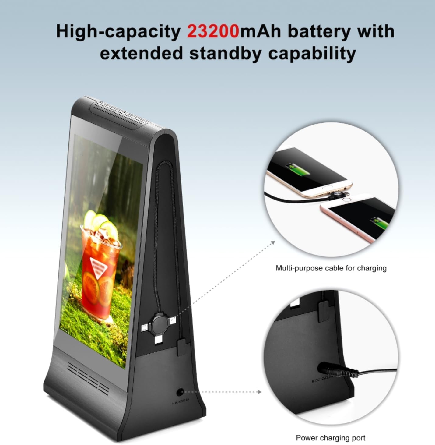 Digital Signage Display for Tabletop Interactive with Double Touch Screen & WIFI