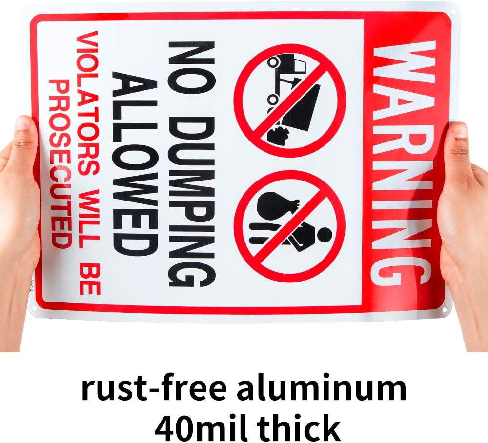 No Dumping Allowed – Violators Will Be Prosecuted Sign, 14″X 10″ .04″ Aluminum R