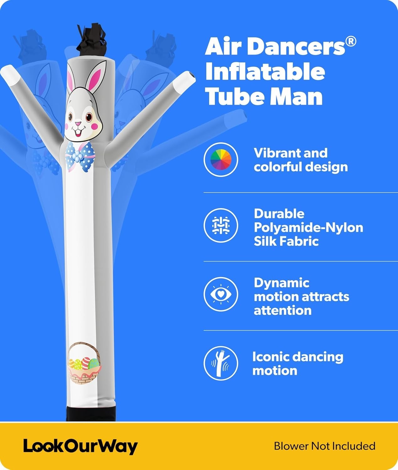 6Ft Air Dancer Inflatable Tube Man, Easter Bunny | Advertising attachment, bl…