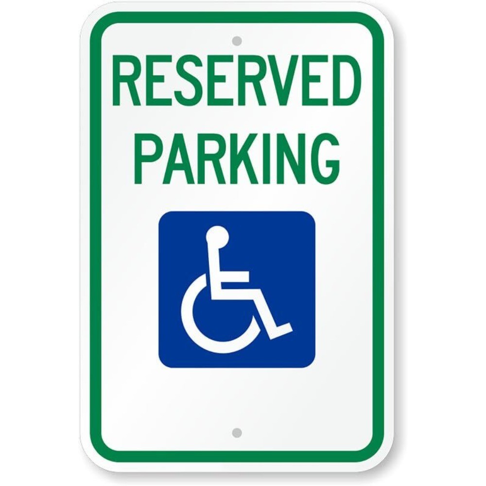 Ada Handicap Reserved Parking Aluminum Weatherproof 8″ x 12″ Sign p00261