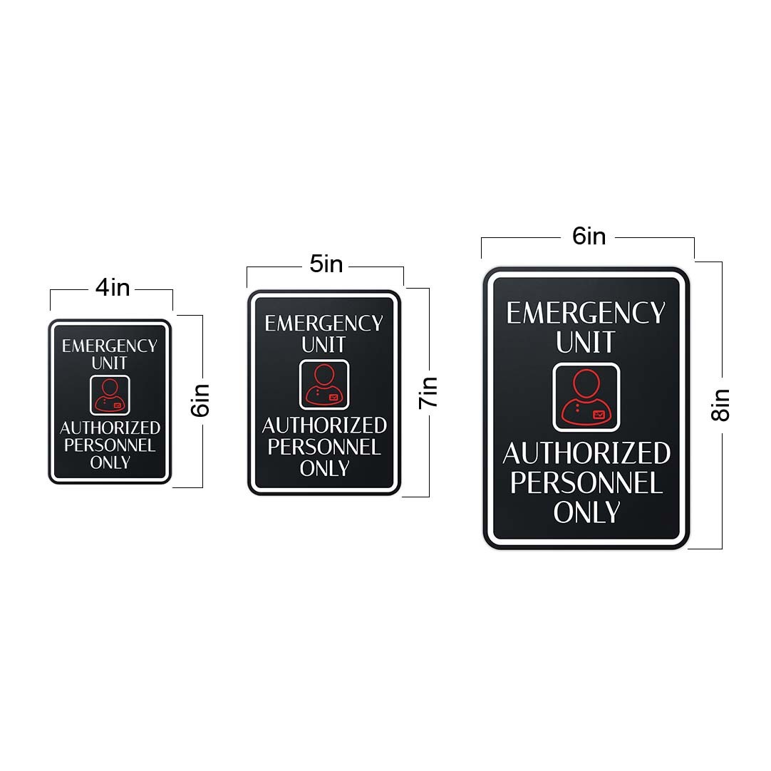 Portrait Round Plus Emergency Unit – Authorized Personnel Only Wall or Door Sign
