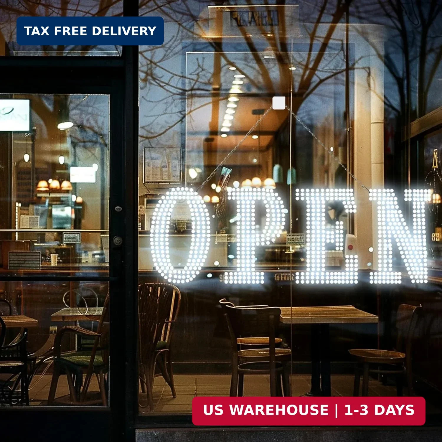 LED Open Signs for Business, 30” x 10″ Large Bright Flashing Open Sign with Rem