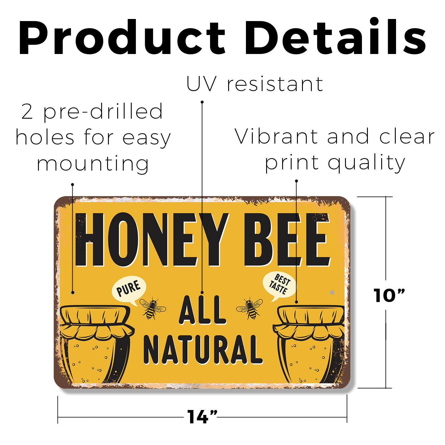 Honey Bee Sign Please Do Not Disturb Pollinators At Work Perfect for Gardens