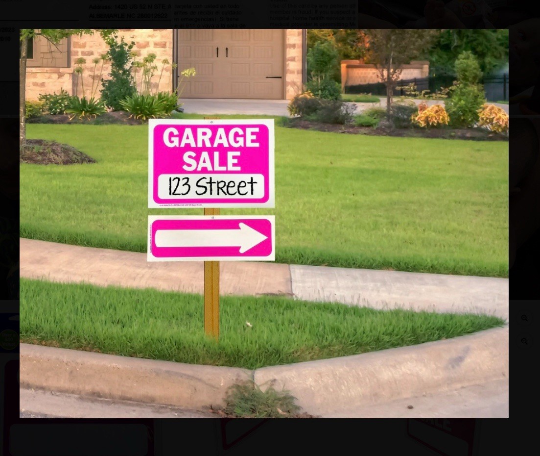 Garage Sale Kit: 4 Signs 8.5”x 12”,3 arrows, 240 Price Labels,Sales Record sheet