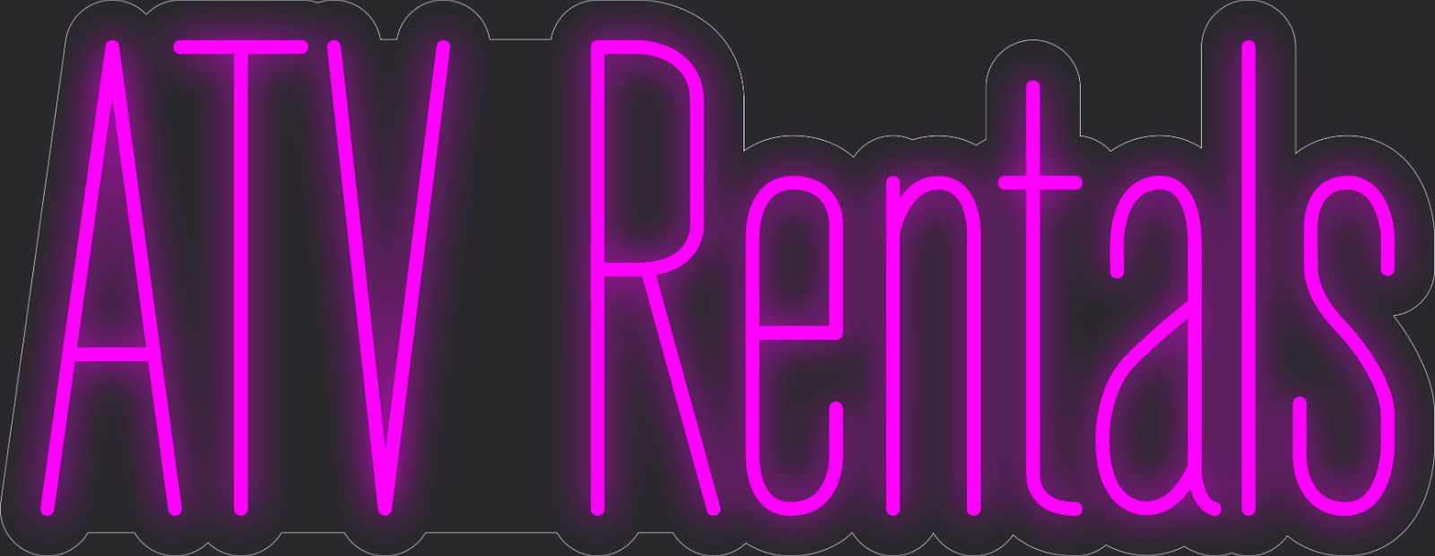 ATV rentals Neon LED Sign Business Wall Decor Lighted Store Sign 36 x 14 in.