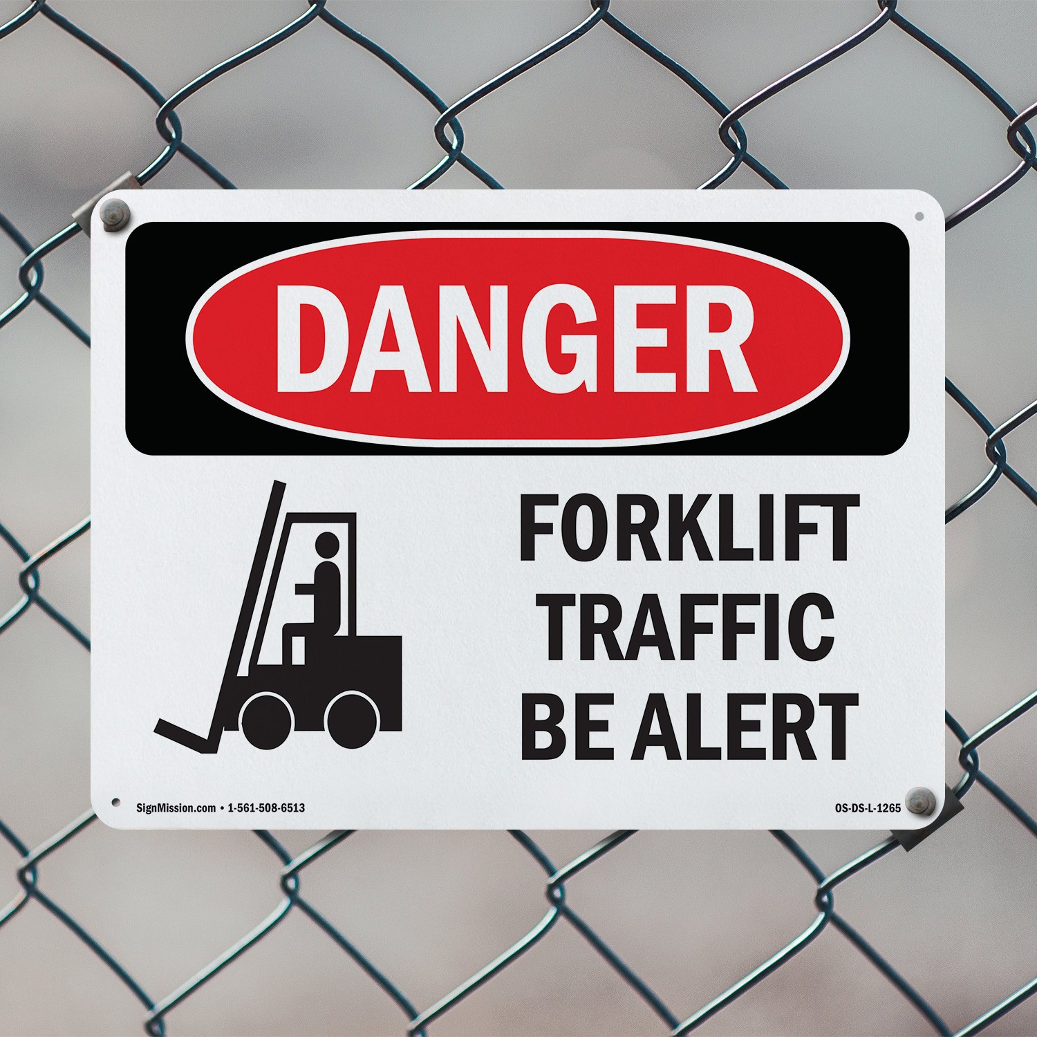 Forklift Traffic Be Alert OSHA Danger Sign Metal Plastic Or Decal – 5 or 10 Pack