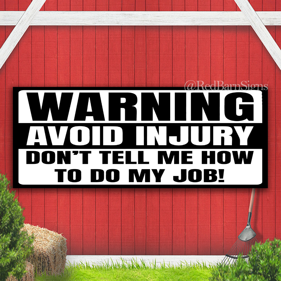 Warning To Avoid Injury Indoor Outdoor Banner Sign with grommets