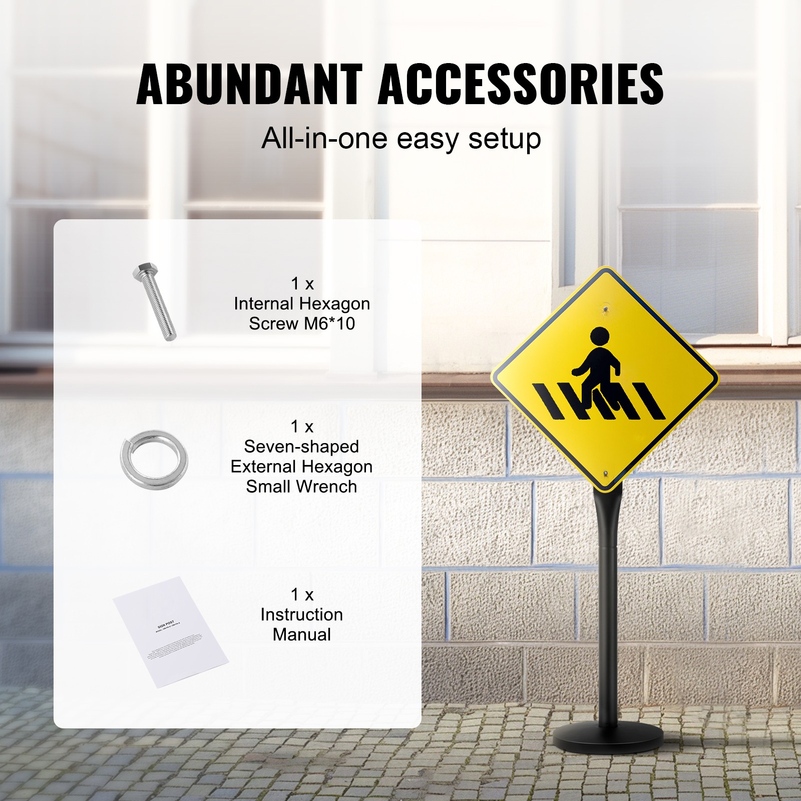 Uimoso Durable Cast Iron/PVC Sign Post, Multiple Sizes and Colors Available