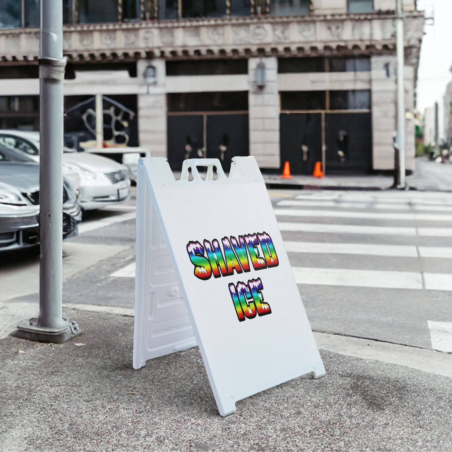 A-frame Sidewalk Shaved Ice 24″ x 36″ Double Sided A-Frame Sidewalk Sign