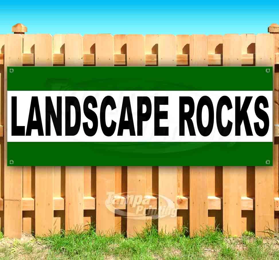 LANDSCAPE ROCKS Advertising Vinyl Banner Flag Sign Many Sizes LANDSCAPING