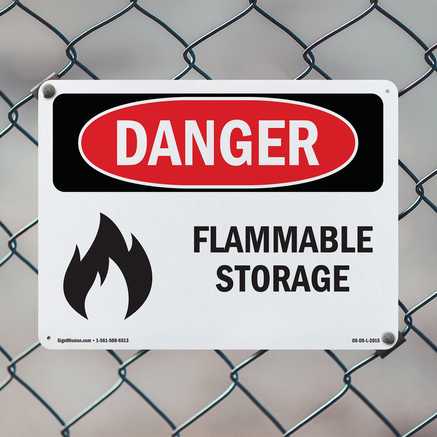 Flammable Storage OSHA Danger Sign Metal, Plastic, Or Decal – 5 or 10 Pack