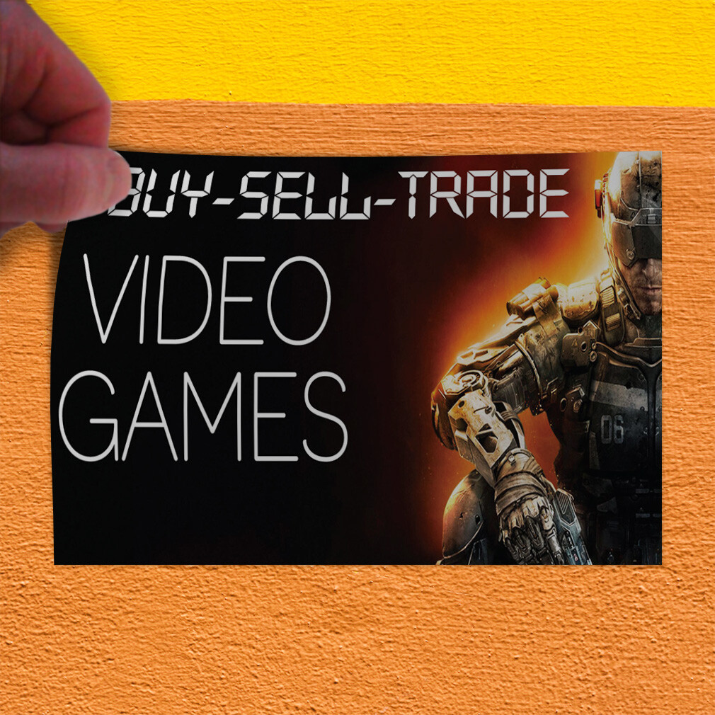 Decal Stickers Buy Sell Trade Video Games Business Vinyl Store Sign Label