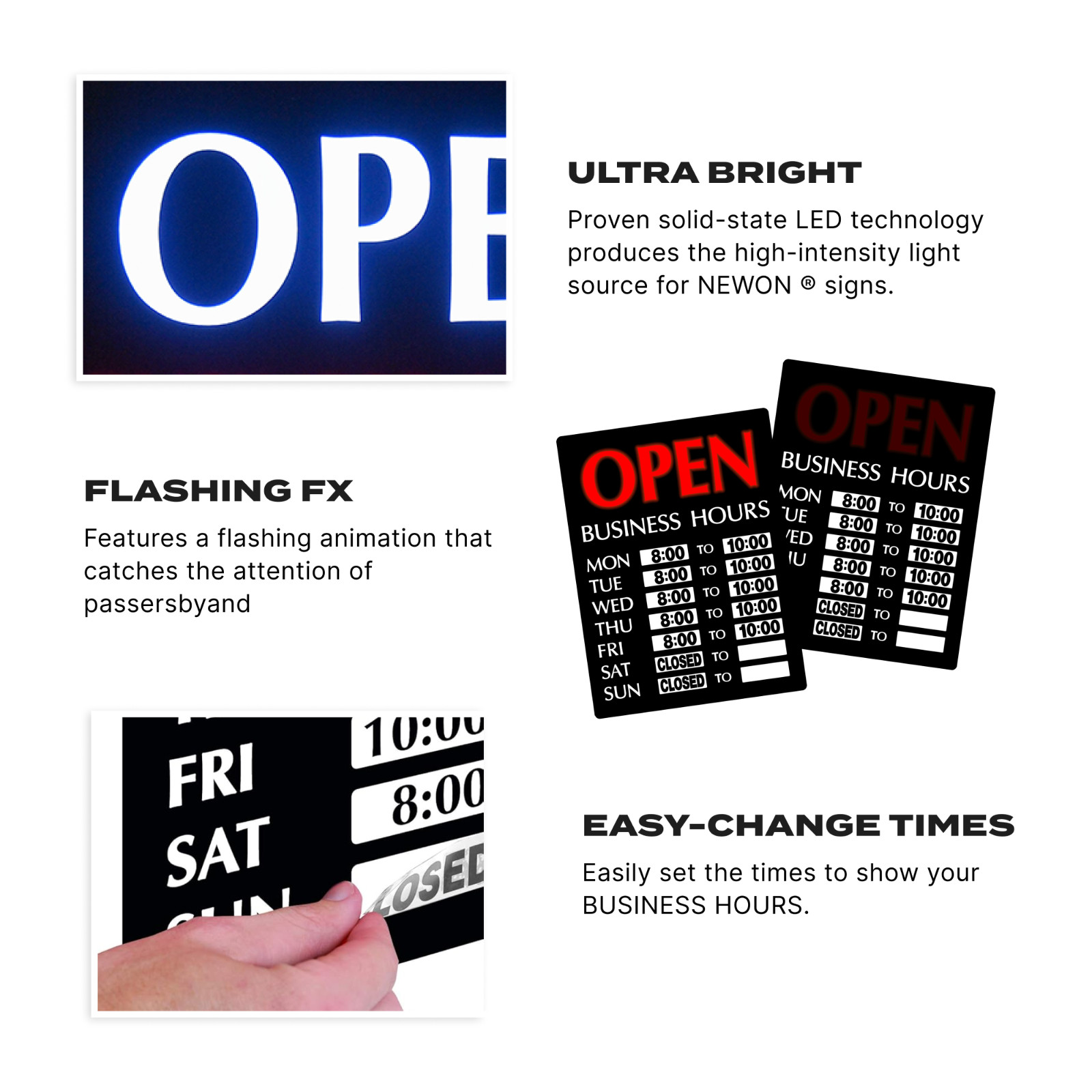 Pro-Lite *REFURB* LED Open Sign with Business Hours