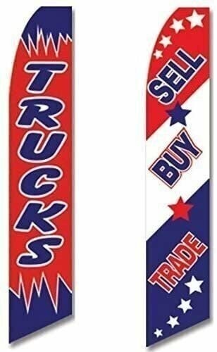 Swooper Flags 2 For 1 Pack Trucks Sell Buy Trade Red Blue White