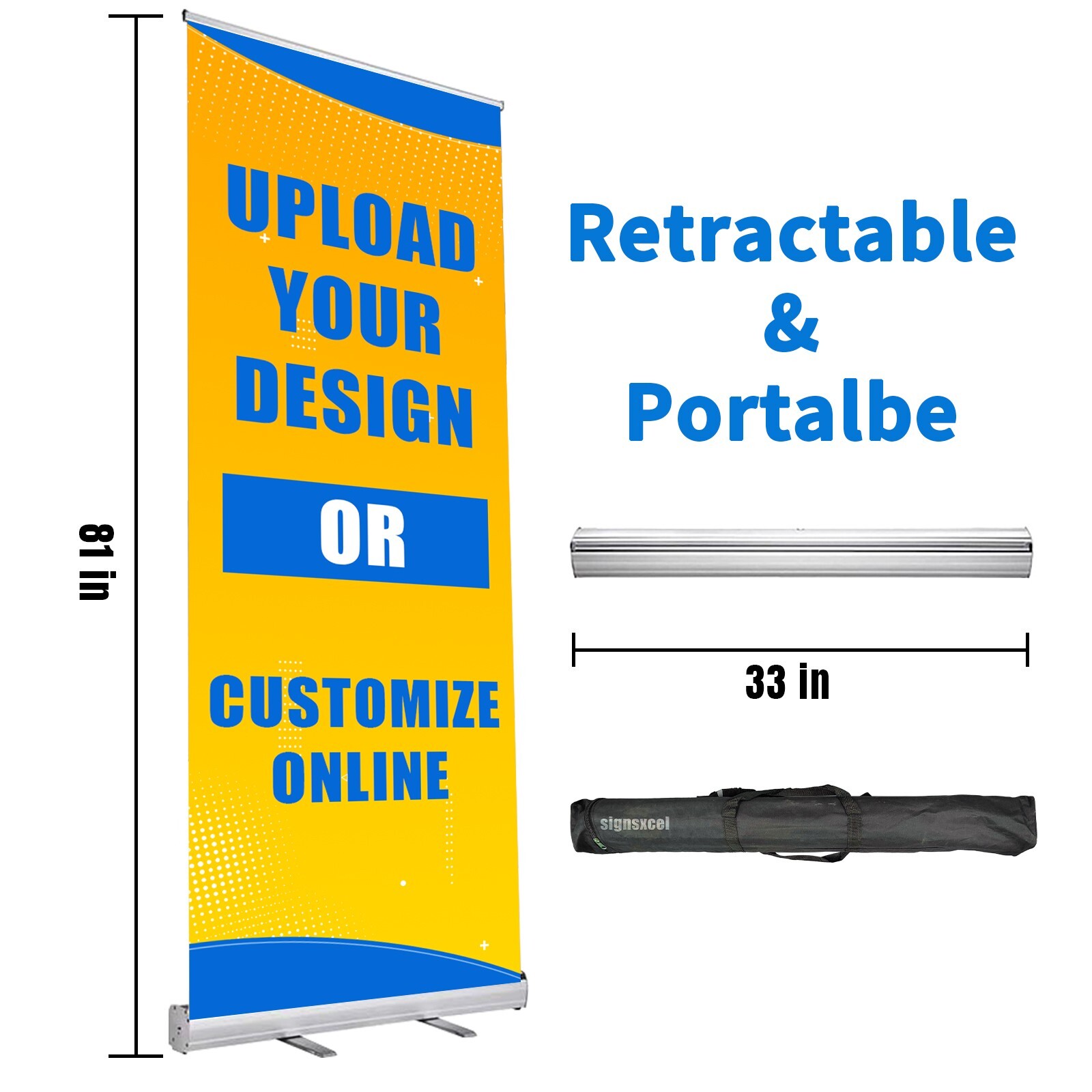 Custom Banner Display Stand – Roll Up Sign for Exhibition Trade Show,wedding,bar