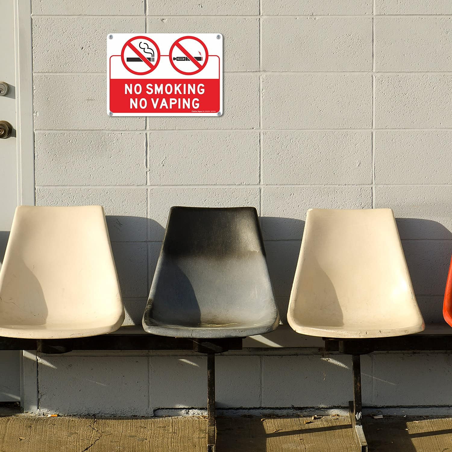 2-Pack No Smoking No Vaping Sign, 10 x 7 Inches Rust Free .040 Aluminum, UV Prot