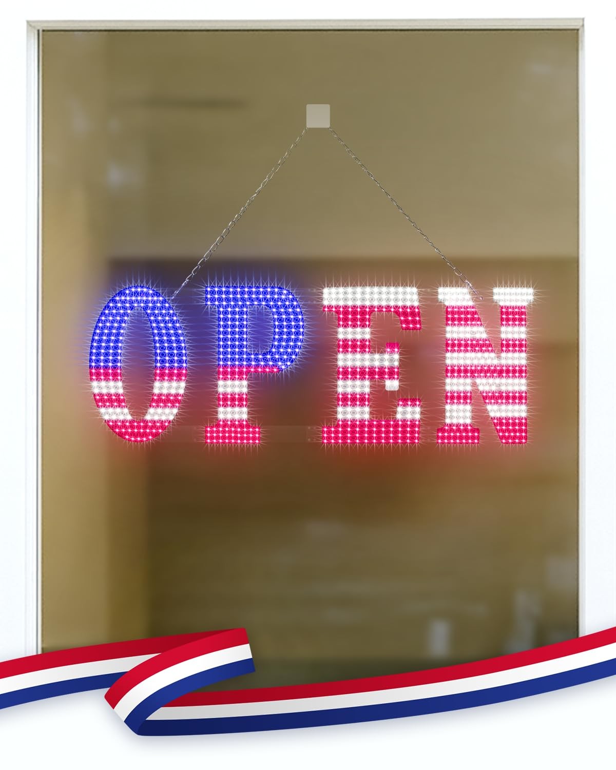 30” x 10″ Large Open Signs for Business, Super Bright LED Open Closed Sign w…