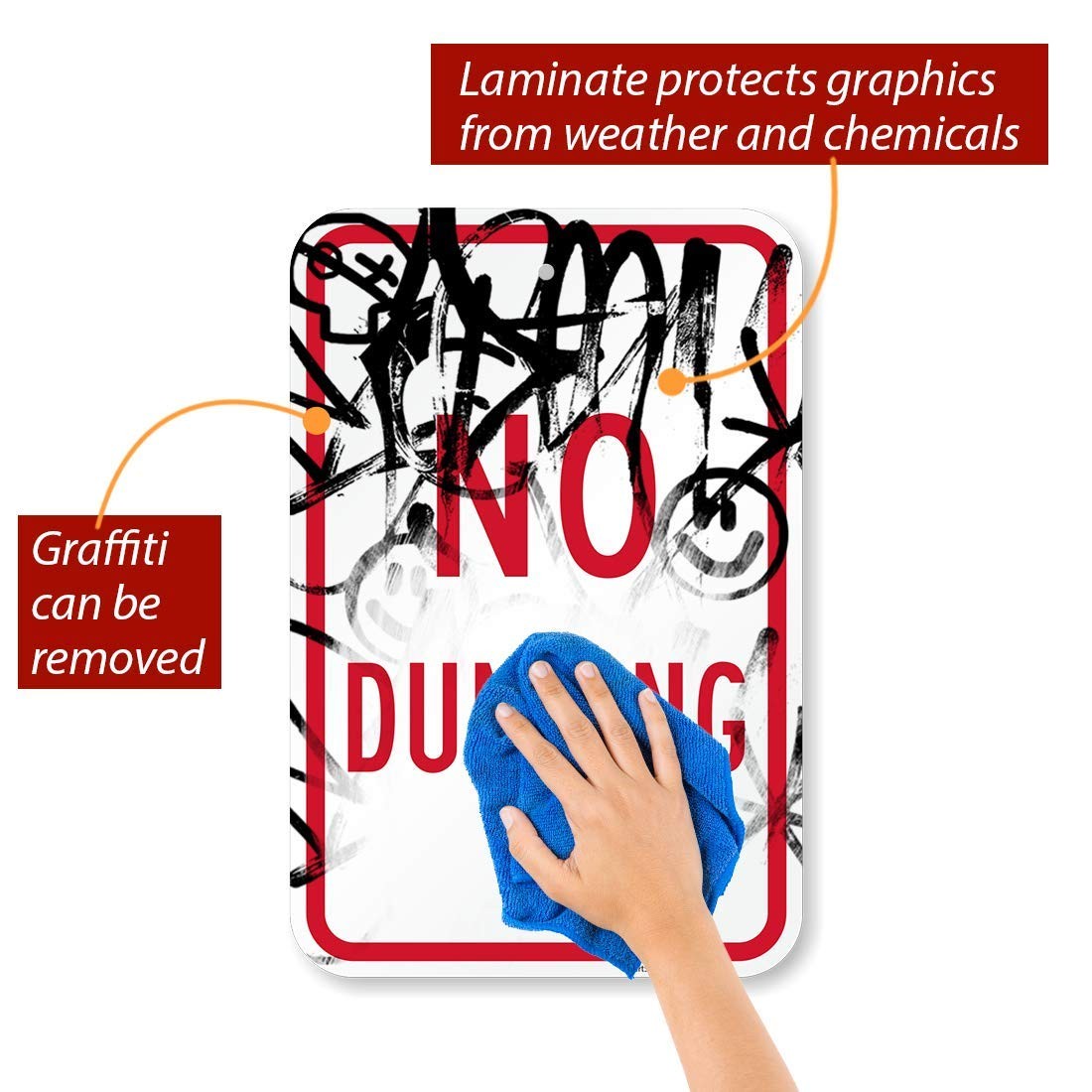 K7109AL12x18 No Dumping Sign 12×18 Inch Aluminum Outdoor Metal Yard Sign