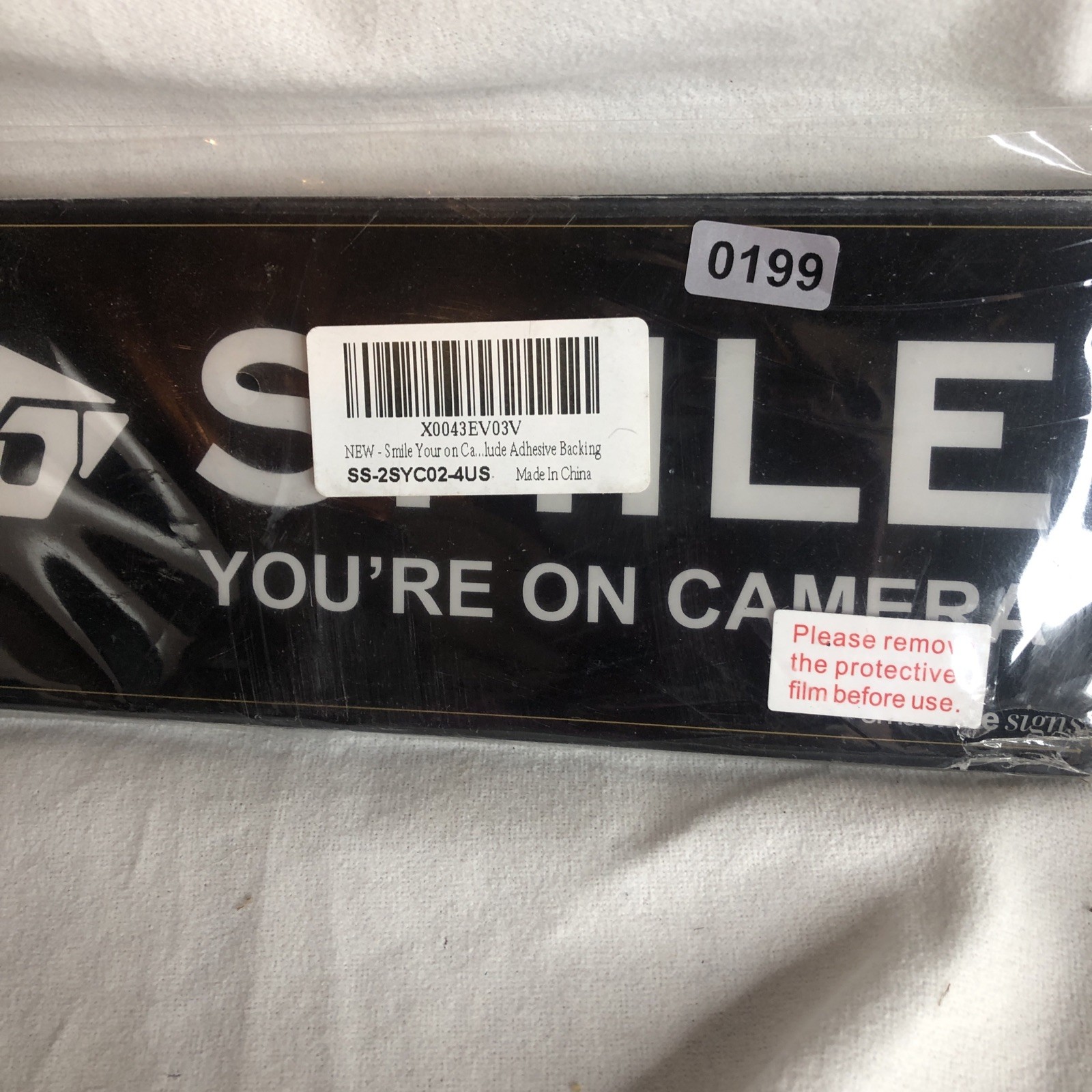 Smile Your on Camera Signs 4 Pack 9″ X 3.1″ Acrylic Camera Signs NEW!