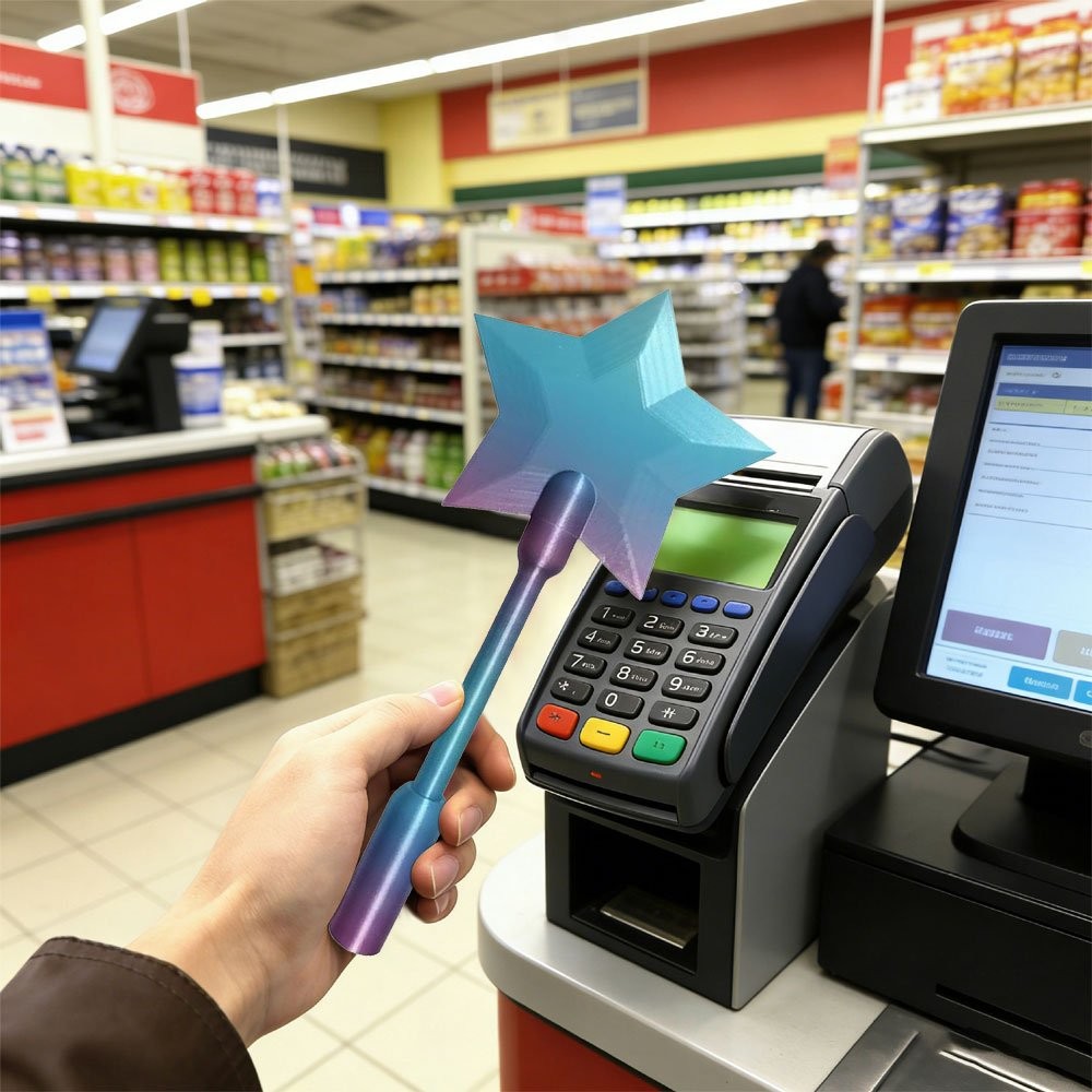 Portable 3D Printed Wand Tap To Pay Creative Credit Card Holder Gift for Girls