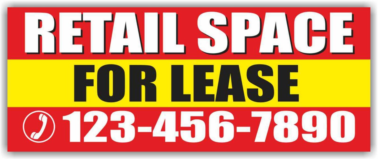 RETAIL SPACE FOR LEASE Advertising Banner Vinyl Mesh Sign Rent Custom phone