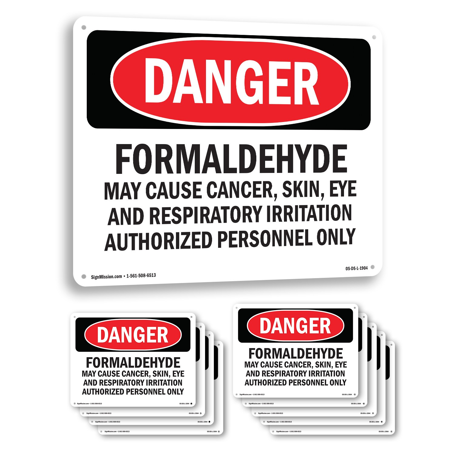Formaldehyde May Cause Cancer OSHA Danger Sign Metal Plastic, Decal 5 or 10 Pack