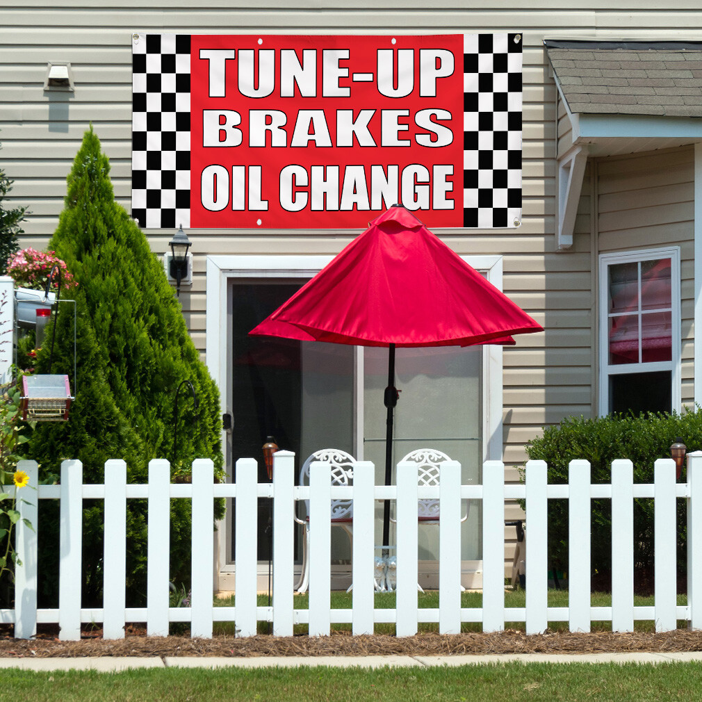 Vinyl Banner Multiple Sizes Tune-Up Brakes Oil Change Auto Body Shop Car A