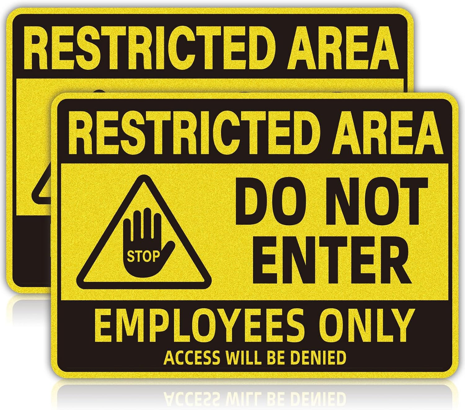 Employees Only Signs 2 Pack Restricted Area Do Not Enter Door Stickers 10×7 Inch