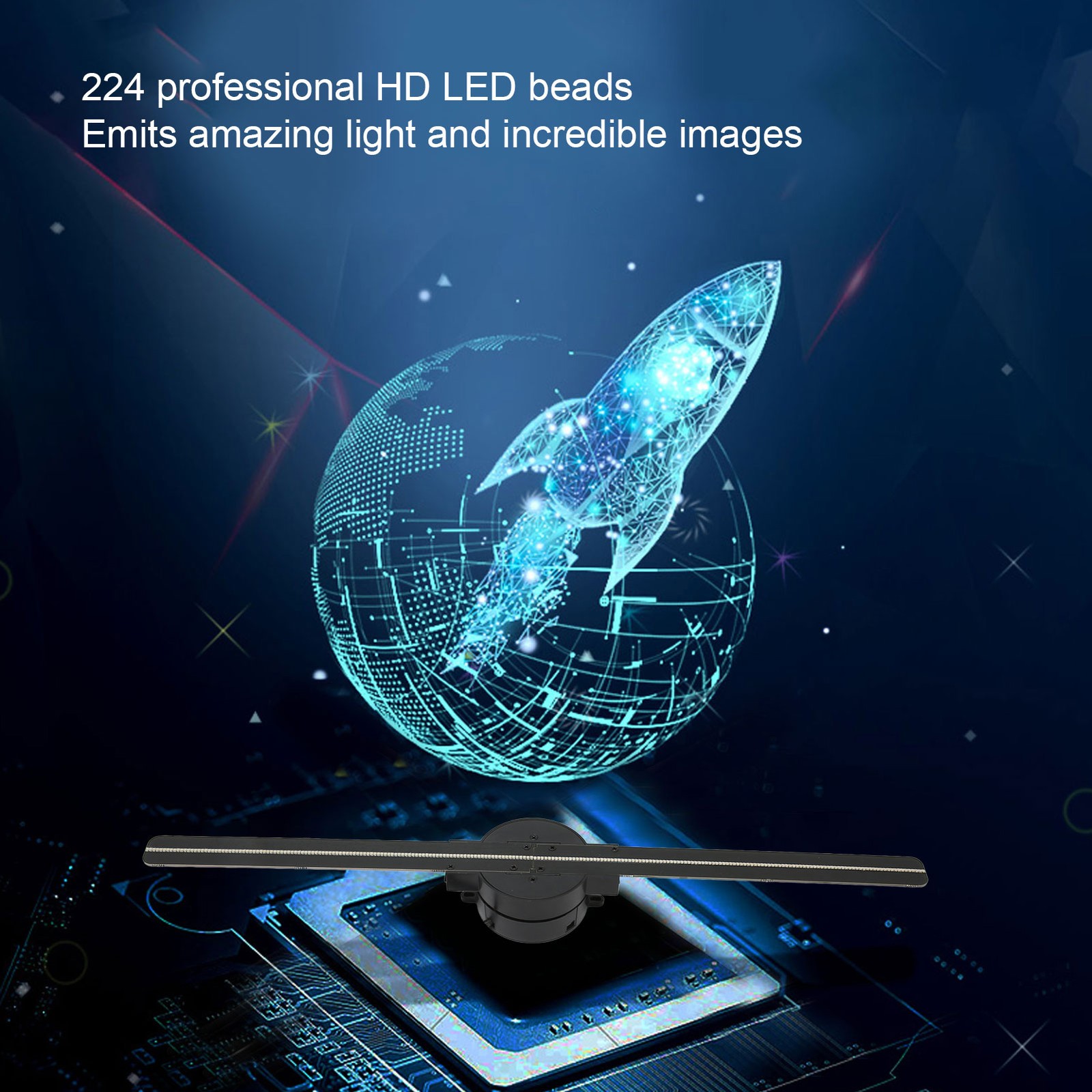 WiFi 3D Hologram Fan Hight Resolution Control Methods Holographic Projector