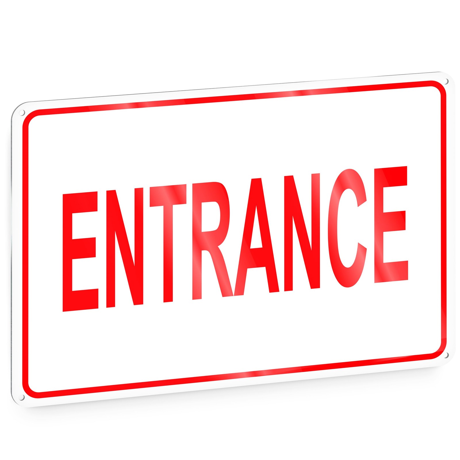 Reflective Entrance Sign, 8×12 RustFree Aluminum Enter Here Sign for Door or …
