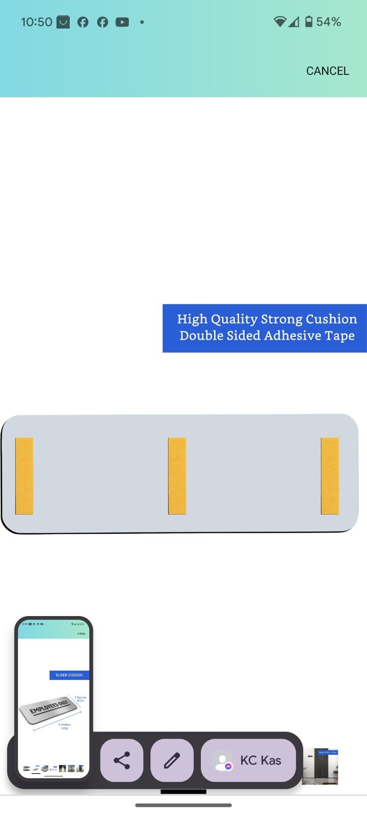 Employees Only Sign 2-Pack (Brushed Aluminum 9 in x 3 in)