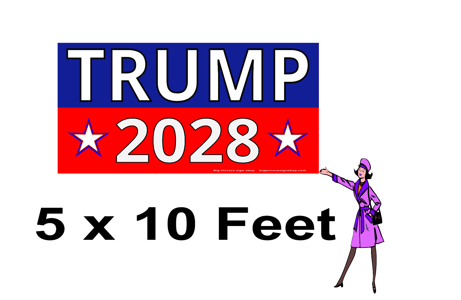 TRUMP 2028 -Banners – HUGE & VERY LARGE – Dk Blu Rd – Fast Shipping -USA MADE-30