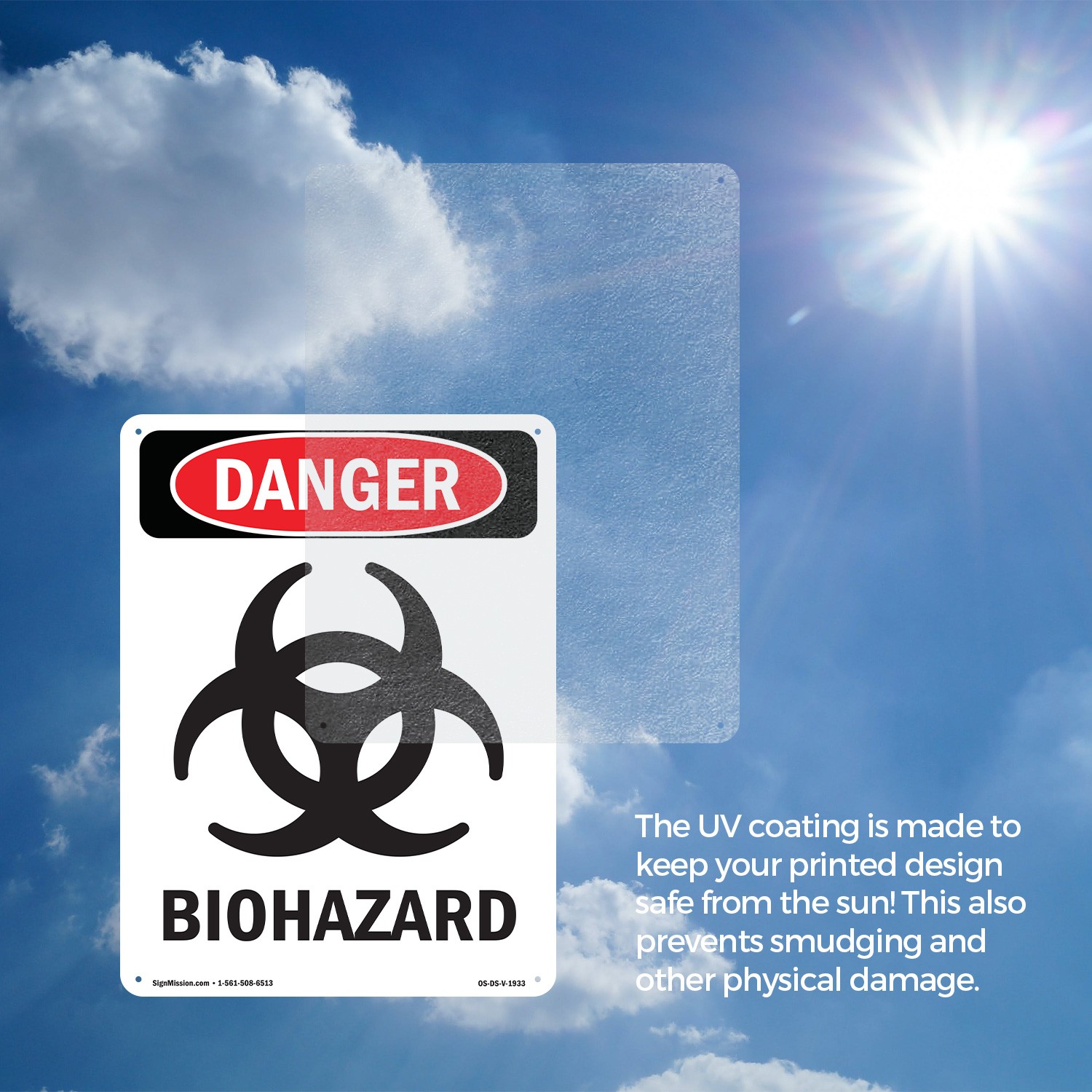 Portrait Biohazard OSHA Danger Sign Metal, Plastic, Or Decal – 5 or 10 Pack