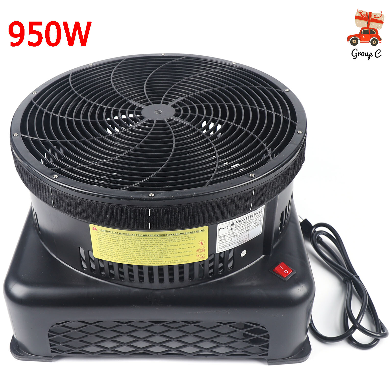 HDF-950 950W 17.7″ Air Blower for Inflatable Wind Dancer Tube Man 110V