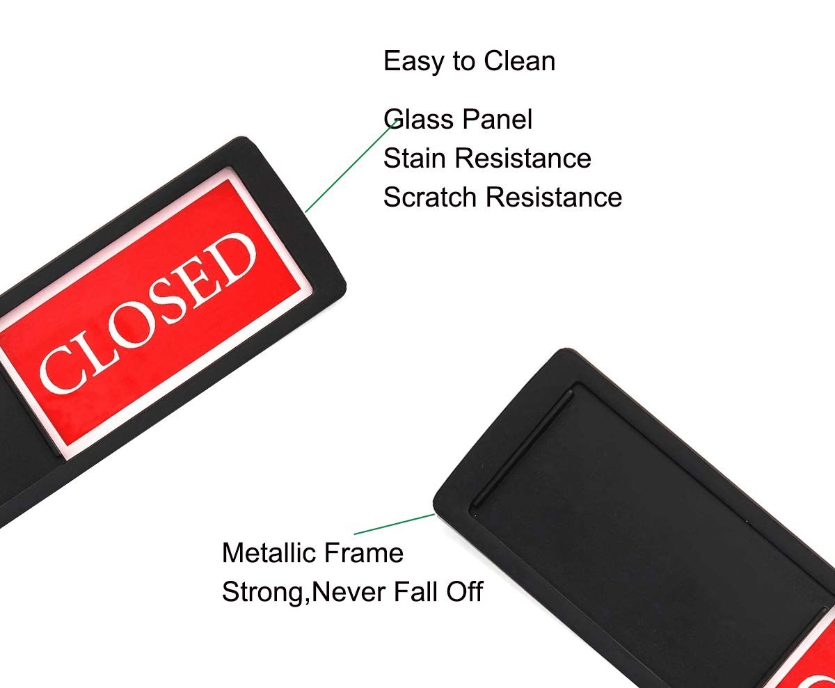 Open Closed Sign for Business Door, Open Signs Privacy Slide Door Sign Indicator