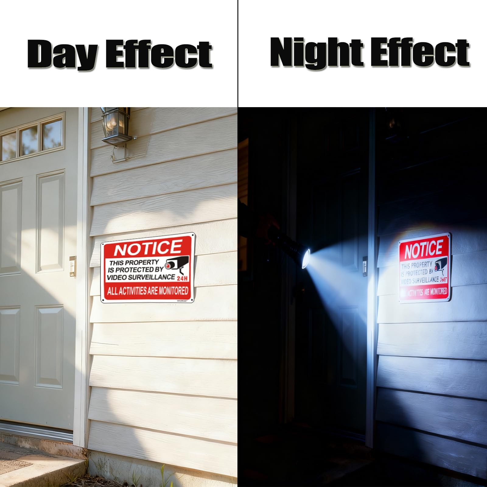 10×7 Inch .040 Aluminum Reflective Home Video Surveillance Security Sign 4 PCS