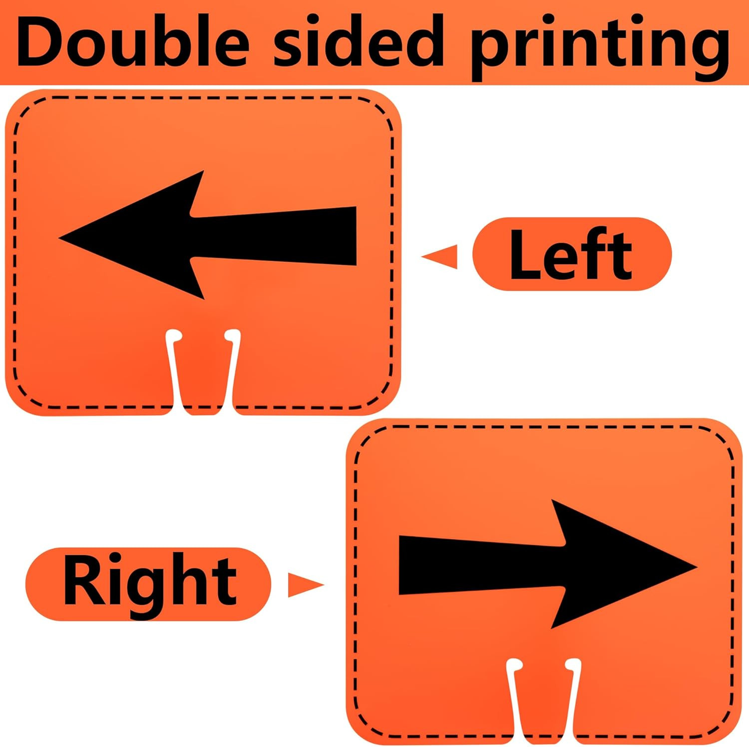 8 Pcs Traffic Cone Arrow Signs, 12.5″ X 10.4″ Reversible Directional Cone Top…