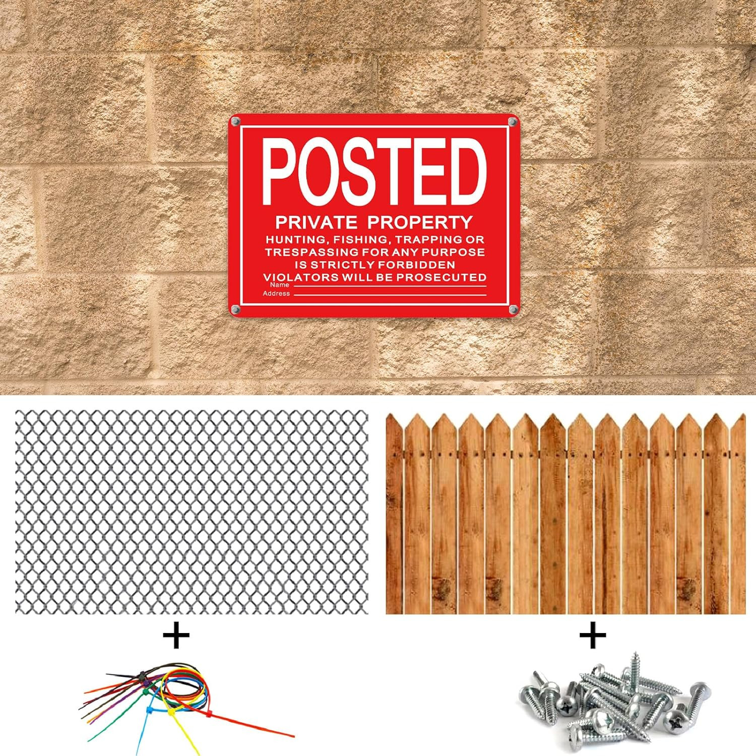 8 Pcs Posted No Trespassing Signs Private Property 10 X 7 Inch Metal No Hunting