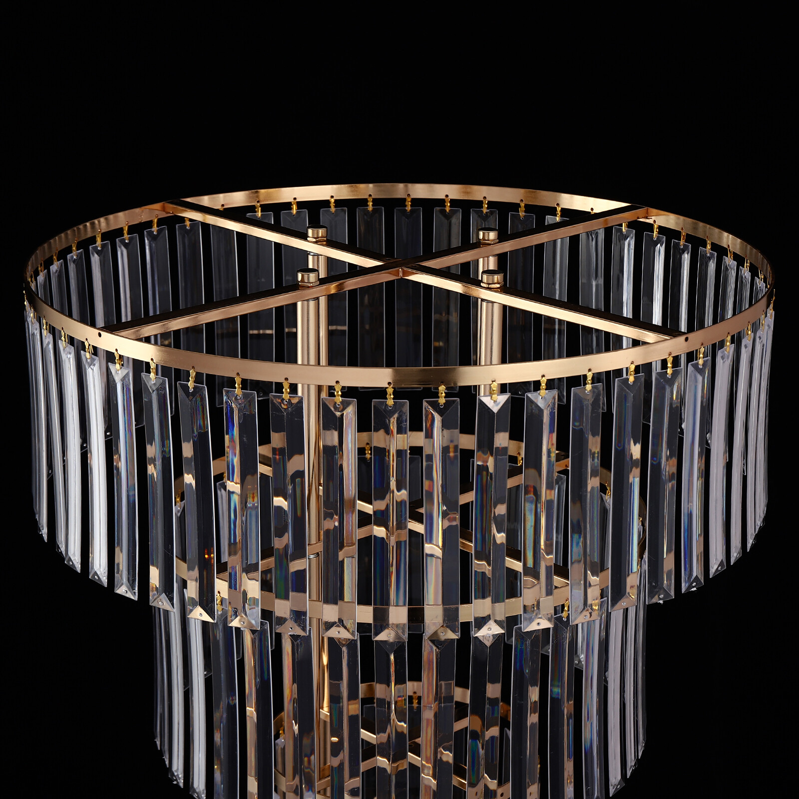 Wedding Gold Crystal Flower Stand, Round Pedestal Stand, Crystal Flower Stand~