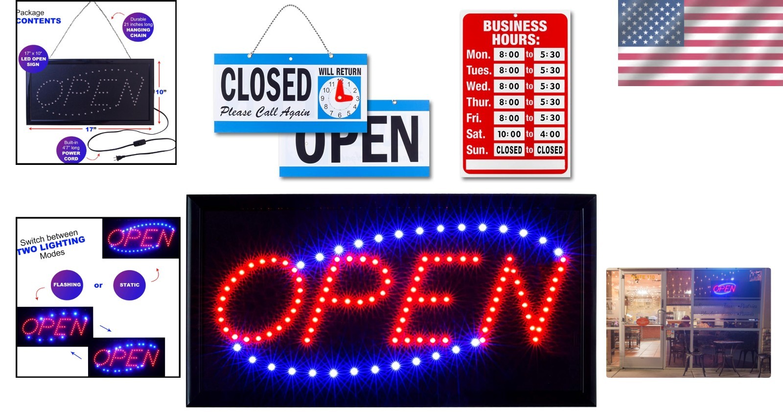 Durable Wall-Mounted Neon Open Sign with LED Lights – Attention-Grabbing Display
