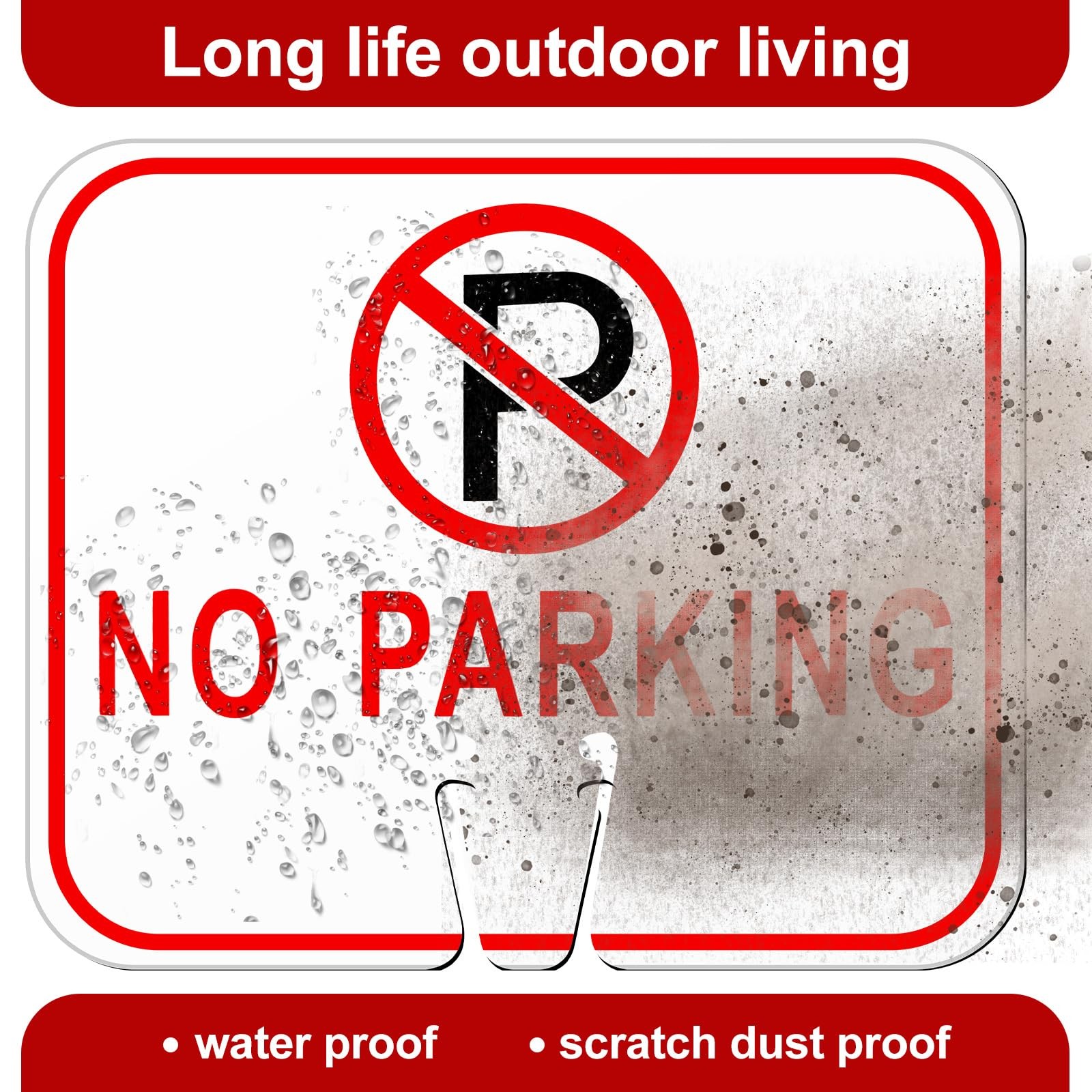6 Pcs No Parking Signs Traffic Cone, 12.6 X 10.43 Inches Plastic Traffic Cone
