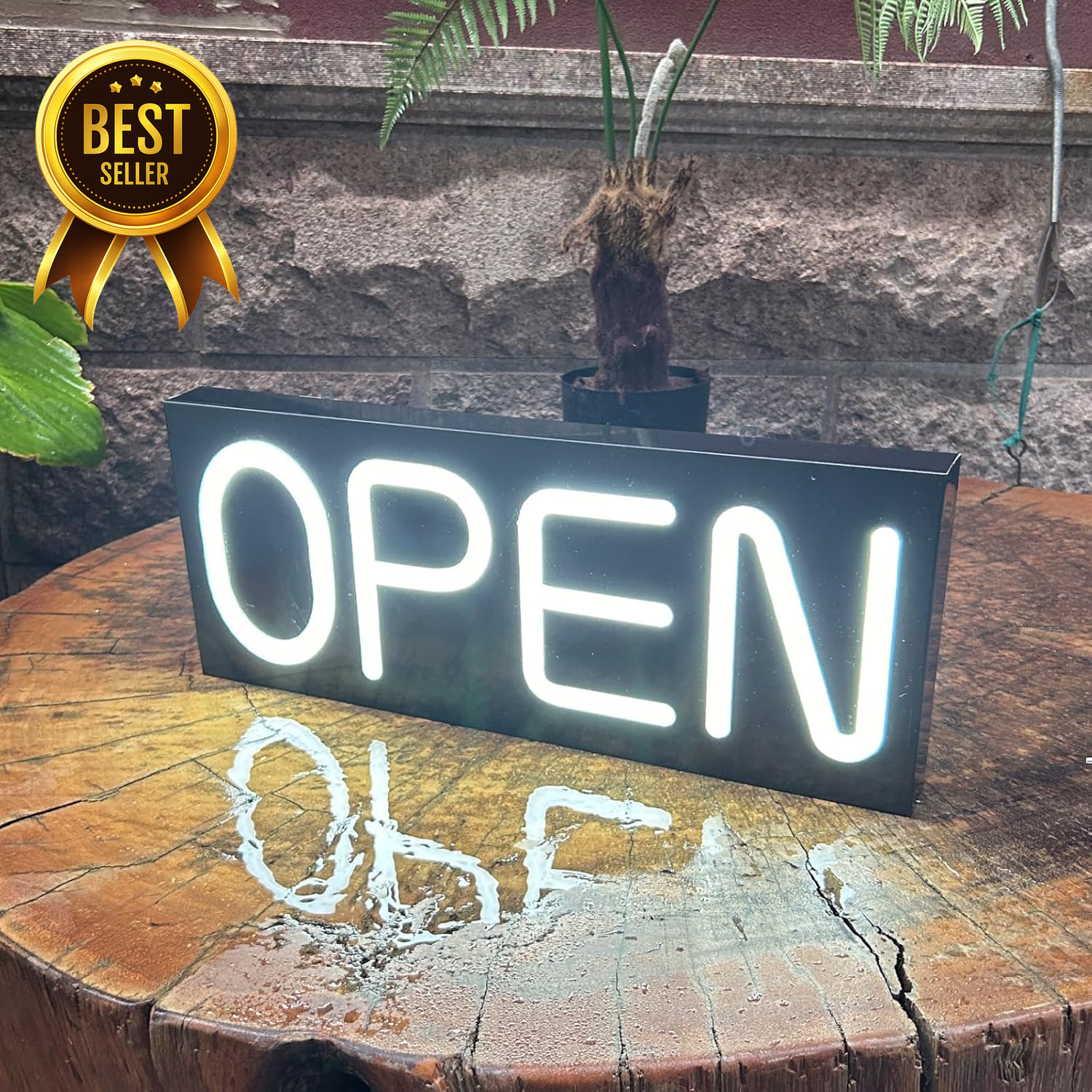 Outdoor Waterproof LED Open Sign 19.7×8 Ultra Bright Business Display