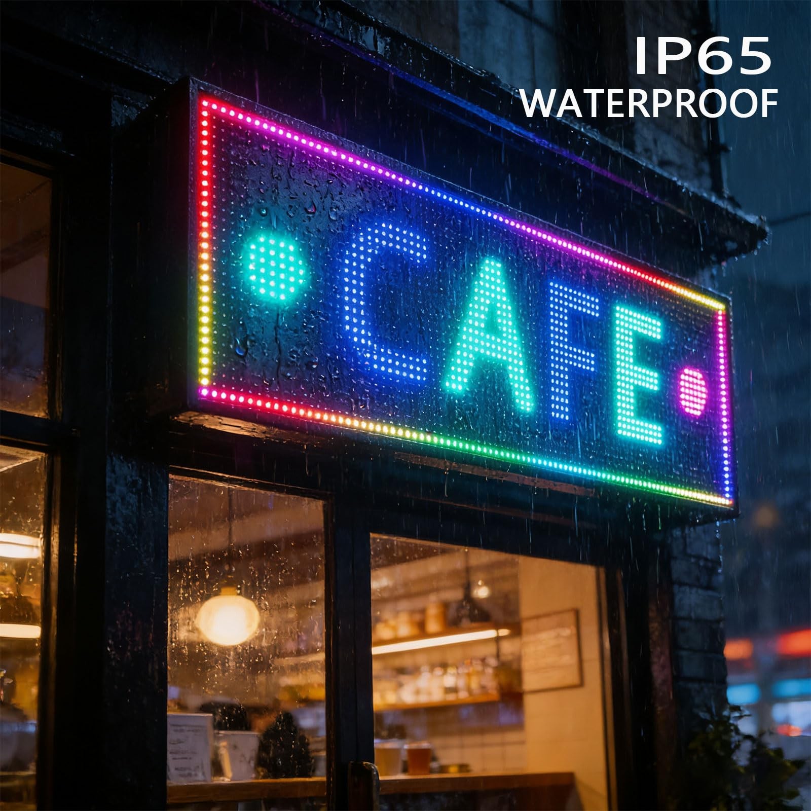 P10 Digital Scrolling Led Sign Board Programmable, Open Neon Signs, 39”x14”