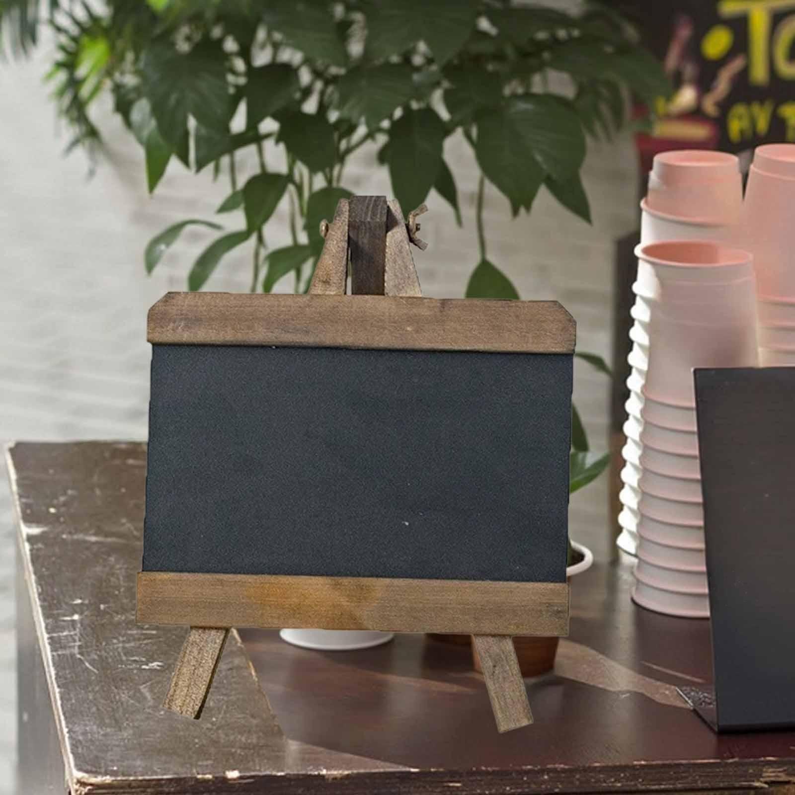 Tabletop Chalkboard Sign Erasable Wooden Blackboard for Cafe Countertop Bar