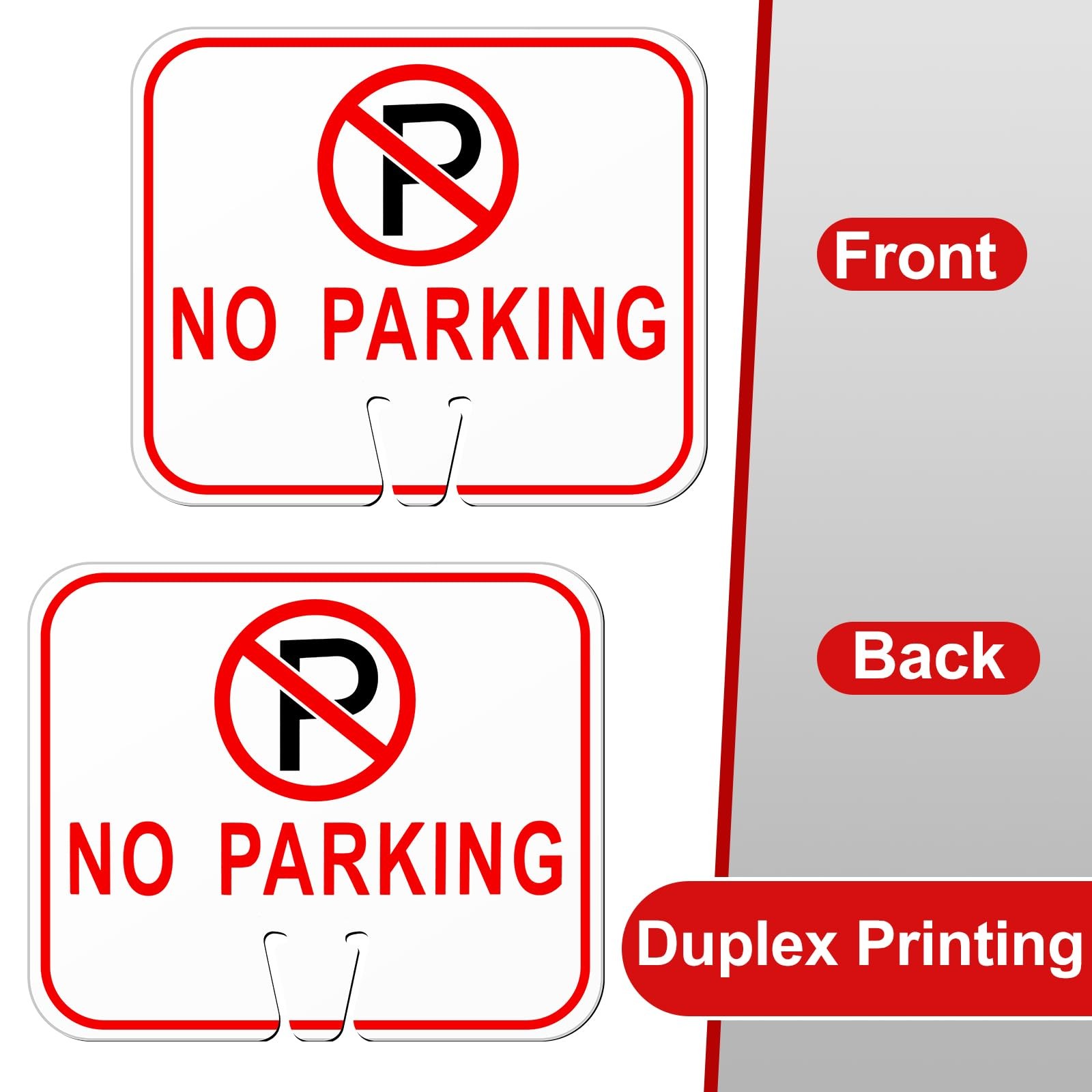 6 Pcs No Parking Signs Traffic Cone, 12.6 X 10.43 Inches Plastic Traffic Cone