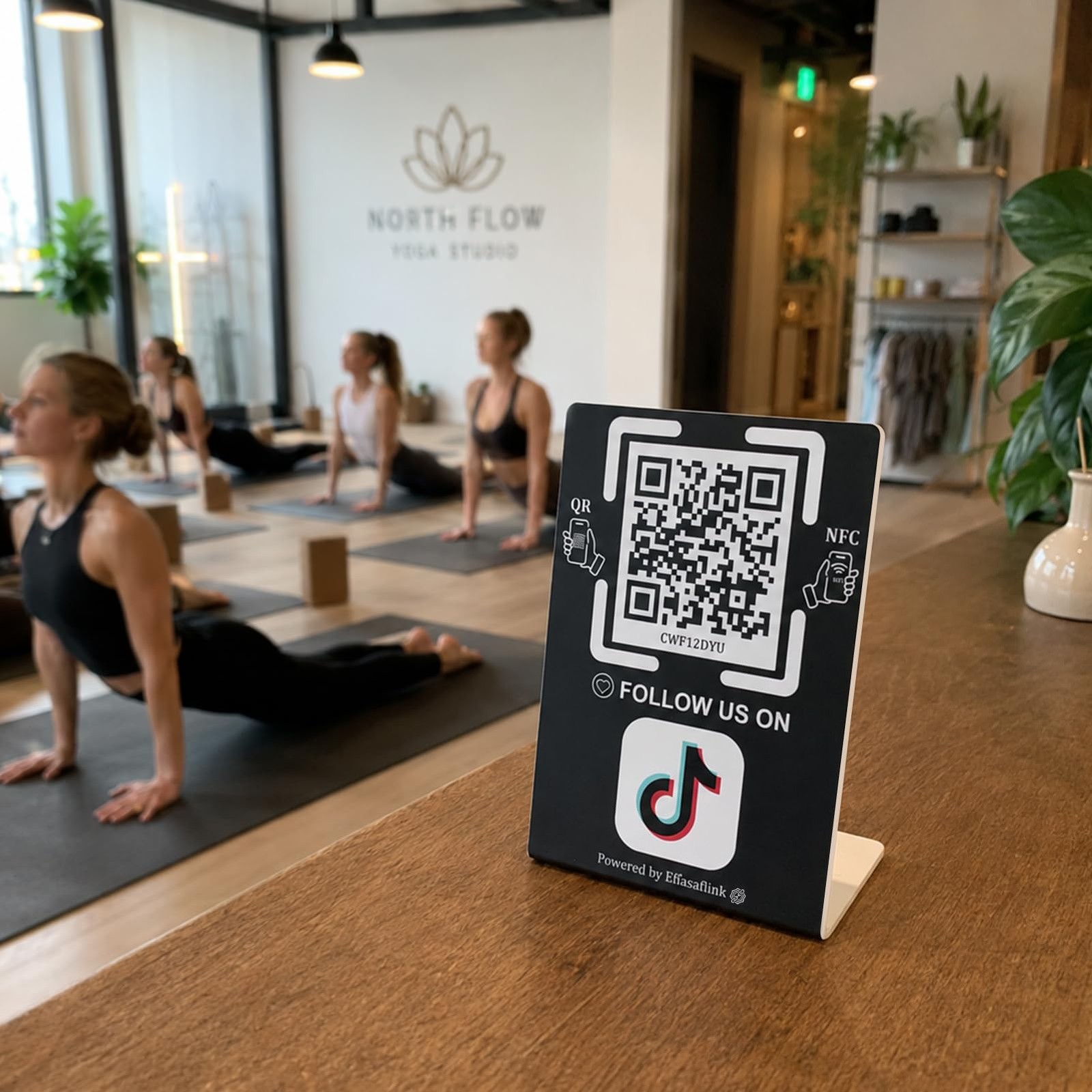 Effasaflink Social Media Stand Nfc Qr Code Sign – Easy And Access To Social
